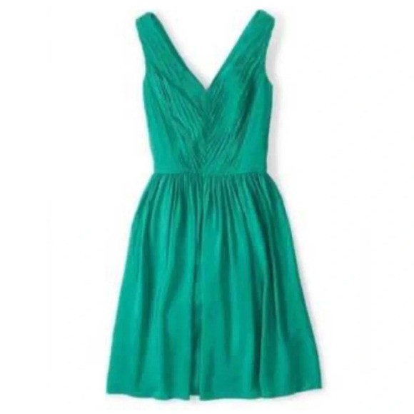 Boden Green Swishy Fit and Flare Dress Size 10 Petite - Picture 1 of 15